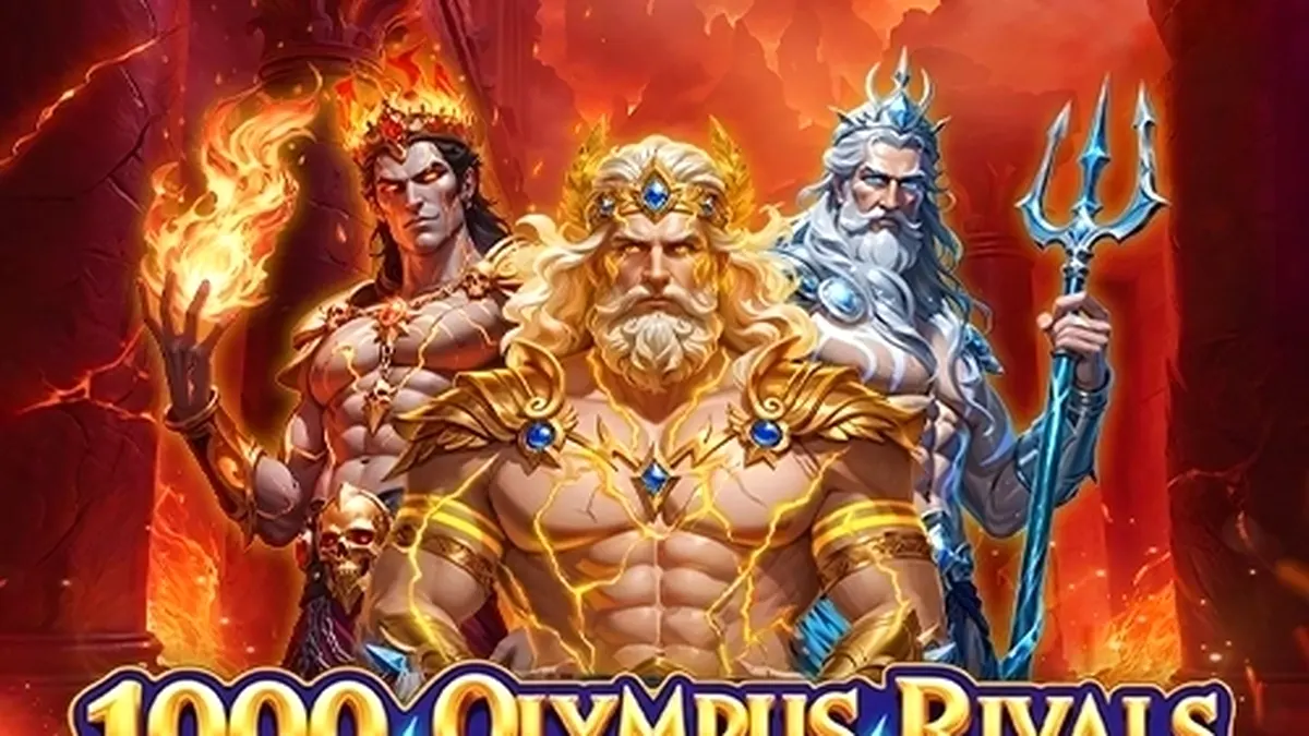 Interface do jogo 1000 Olympus Rivals com temática mitológica grega